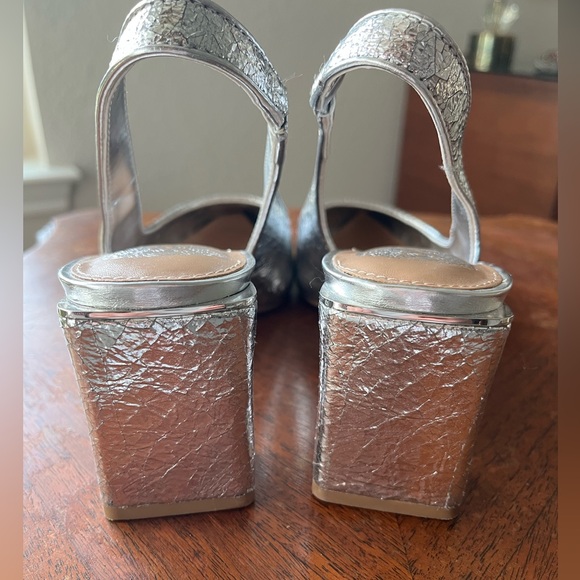 Vince Camuto Metallic Silver Slingback Heels - Picture 3 of 7
